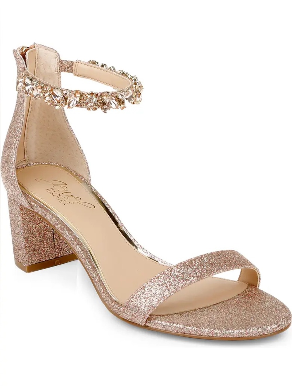 Jewel Badgley Mischka Catalina Open Toe Block Heels Size 9